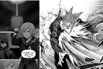 draw comic page, webtoon comic, cover art, manga comic