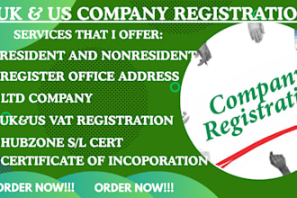 register your ltd or llc company in uk and USA, vat and ein registration