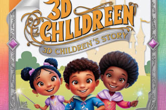 design 3d children story book illustration book cover children picture book