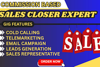 commission based sales b2b sales closer salesperson sales agent