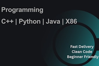 code in python java cpp or x86