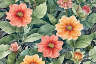 craft a beautiful botanical or floral illustration