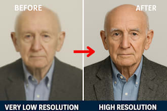 enhance, sharpen, and upscale blurry, old, or low res photos