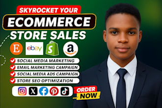 promote and advertise etsy, shoplifty, ebay and amazon store to boost sales