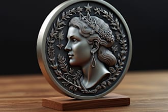 create 3d coin model cnc design 3d bas relief 3d medallion 3d dxf file artcam