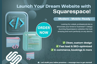 design and redesign squarespace website landing page online store and SEO opt