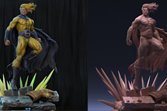 action figures,superhero comic art figure,stl file repair 3d print,statue design