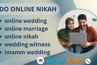 do online nikah, help people do online wedding as imam nikah