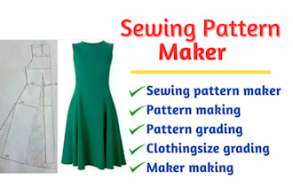make PDF sewing patterns gradings for garments and clothing apparel using clo3d