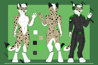 draw furry character reference sheet anthro nsfw oc fursona for fursuit