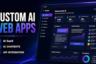 build custom ai web applications, ai software and ai saas