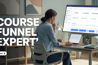 build your kartra, thinkific, teachable, course sales funnel