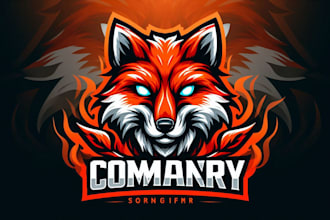 design a fierce fox mask esport mascot logo for your gaming brand