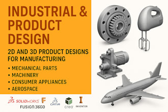 do 2d 3d product design for manufacturing solidworks fusion 360 catia creo cad