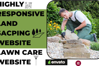 design landscaping website lawn care lawn mowing website gardening website