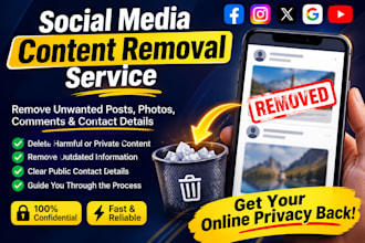 takedown harassing defaming posts from reddit tiktok instagram google fb and x