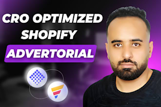 design cro optimized shopify advertorial with gempages or pagefly
