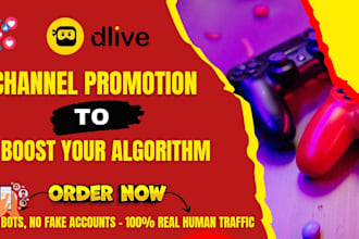 do dlive channel promotion to boost channel followers, organic live viewers