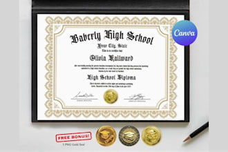 design diploma ged certificate, high school degree, university award certificate