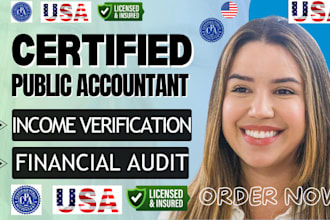 prepare and sign cpa letter, comfort letter, financial audit, mortgage letter