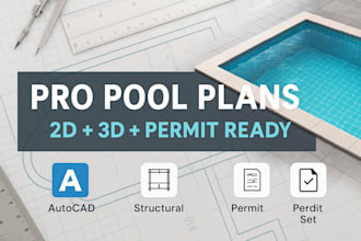 design stunning swimming pool plans with permit and construction drawings