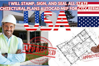 review, stamp california, and florida architectural drawings, USA city permit