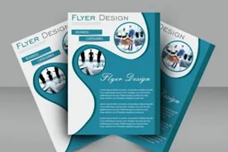 design a flyer, brochure, banner, leaflet, poster and business flyer