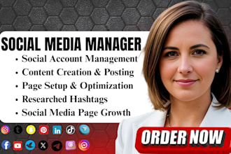 be your social media marketing manager social media setup and content creation
