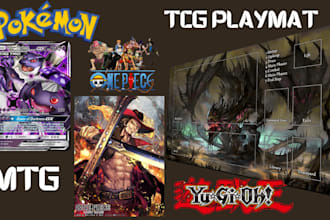 design custom tcg playmats, card illustrations, and board game assets