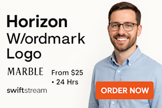 design a clean, custom wordmark logo in 24 hours