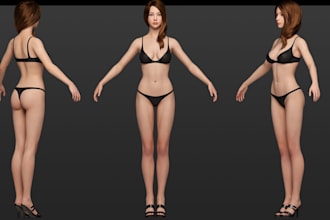 model 3d nsfw character,realistic texture,fur 3d,retopology,mid poly,xygen hair