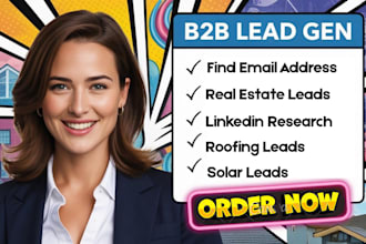 find emails of real estate leads, roofing leads, solar leads, linkedin research