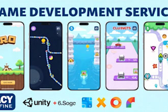 create a 2d game in unity for mobile, web and PC, unity game development
