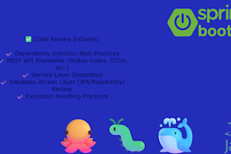 do code reviews, bug fix for java spring boot