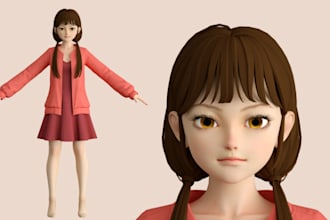 model stylized 3d cartoon character for animation video,game,3d printing,ue5rig