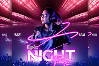 design concert flyer, nightclub flyer, music, event, dj hiphop, birthday flyer