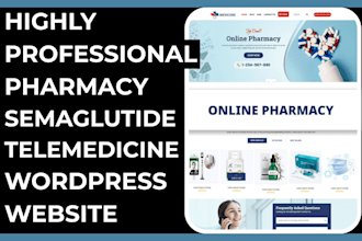 build professional pharmacy website semaglutide telemedicine wordpress website