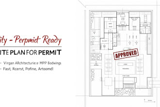 draw site plans, architectural  mep floor plans for city permit approval