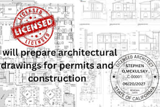 prepare architectural drawings for permits and construction