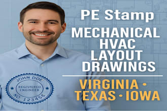 review and pe stamp electrical drawing civil plan in texas, virginia city permit