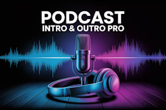 produce a custom podcast intro and outro with pro music jingle