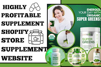design supplement shopify store health supplement website skincare shopify