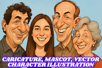 caricature portrait cartoon character mascot logo illustration avatar vector art