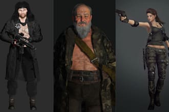 create a realistic 3d game character modeling texture rig ue5 zbrush blender