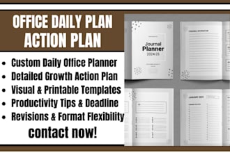 create and optimize office daily plan with detailed growth action plan