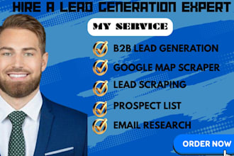 provide b2b email list building google map scraper lead scraping email research