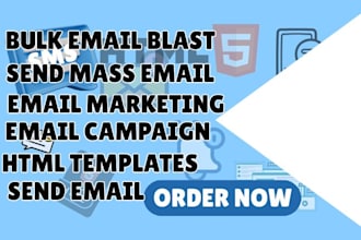 send bulk email marketing,SMS,cold emails with text,images,HTML templates