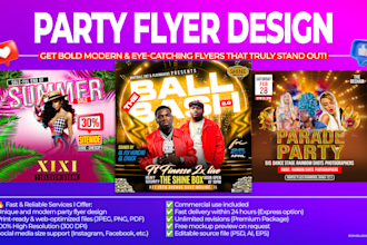 eye catching party flyer design club, event, pool party etc