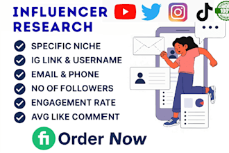 find the best instagram, youtube, tiktok influencers with emails for your niche