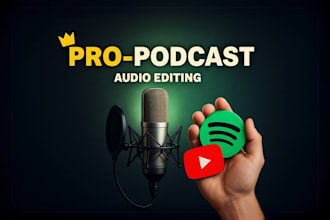 provide pro podcast audio editing for high end production